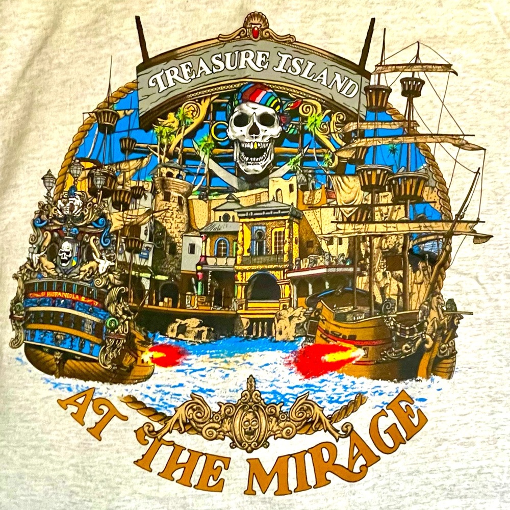 Treasure Island Las Vegas Grey Graphic Tee Size L